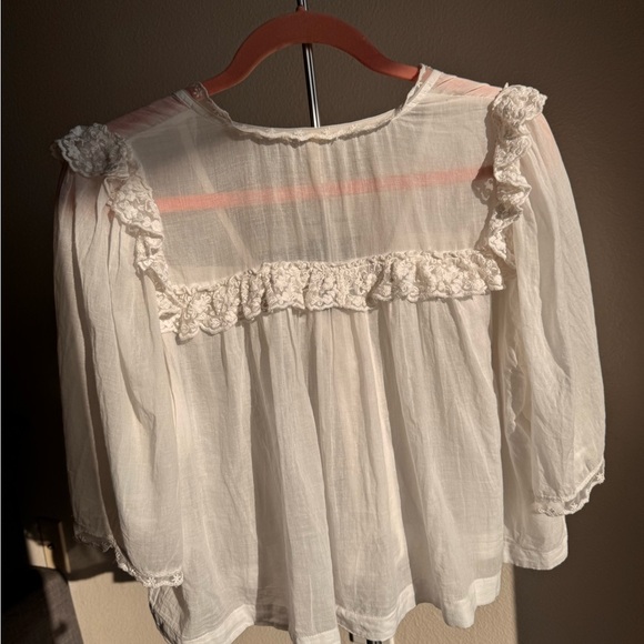 Free People Sheer White Lace Blouse - Picture 7 of 12